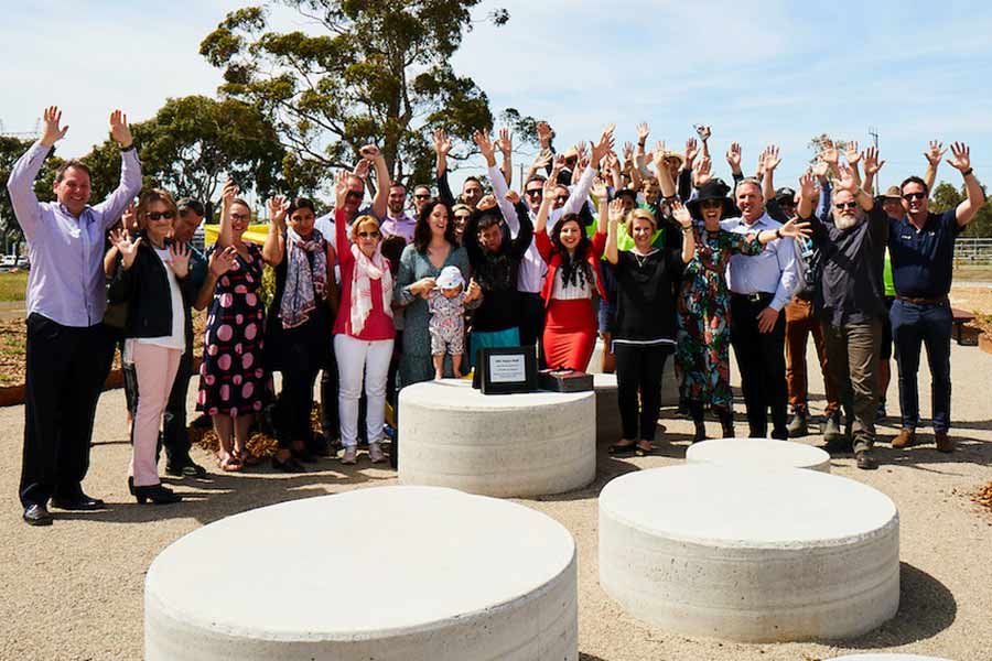 celebrating the opening of Pipe track park